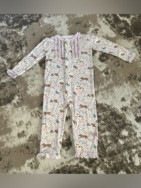 Magnetic Me Pink Woodland Ruffle Footie One-Piece